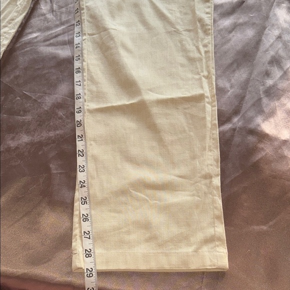 New Men’s Sir7 Beige Linen Cotton Pull On Drawstring Pants Wide Straight Leg LRG - Picture 4 of 13